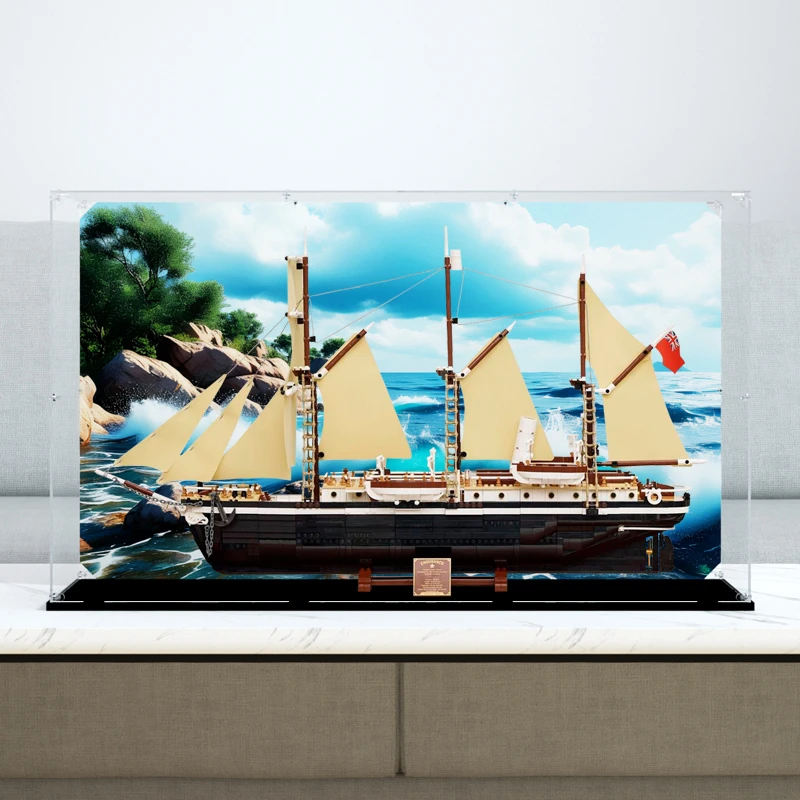 旻悦亚克力展示盒适用10335 坚忍号探险船透明手办收纳盒模型防尘