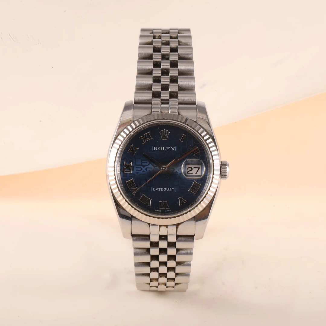 99新 Rolex/劳力士 小花6枫 劳力士日志型系列116234蓝盘表带腕表