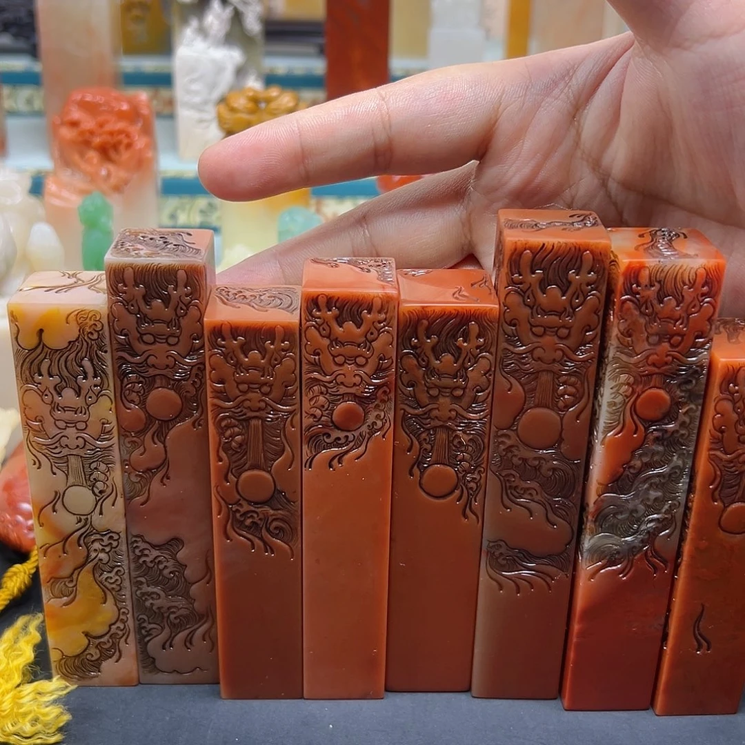 寿山石高山龙纹博弈8方打包价