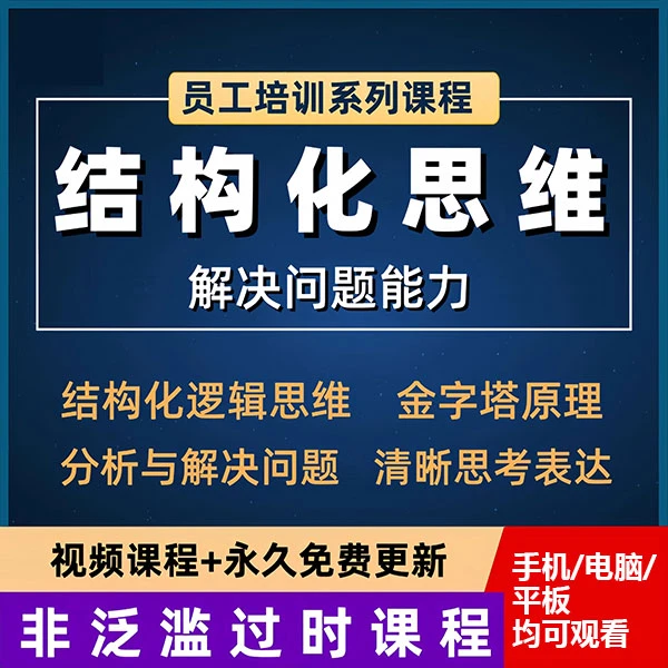 结构化逻辑思维能力培训问题分析解决金字塔表达课程视频麦肯锡