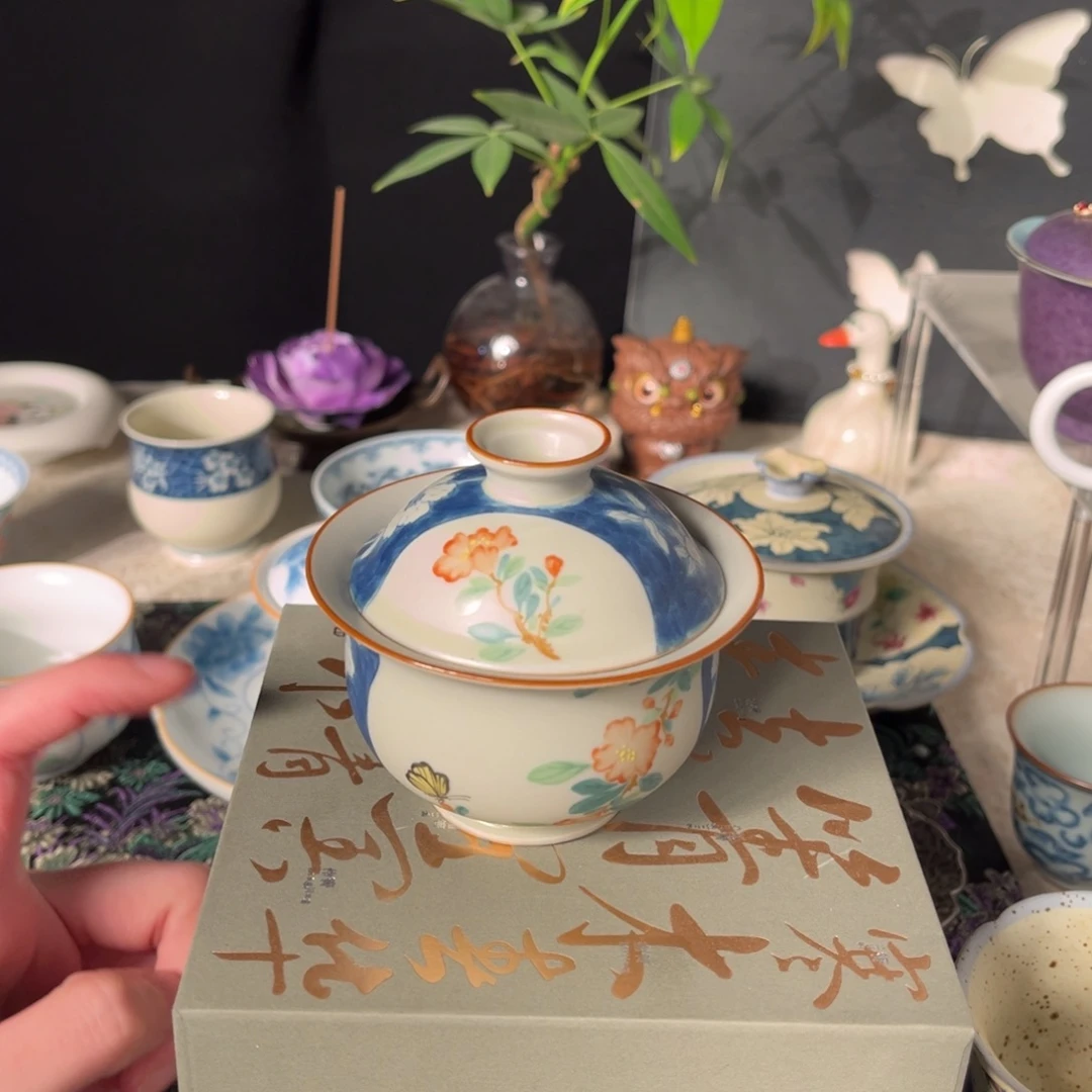 缸青花手绘盖碗aaaaa