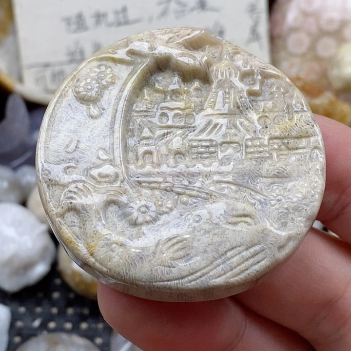 颈饰未镶嵌硅化珊瑚（珊瑚玉）独**?