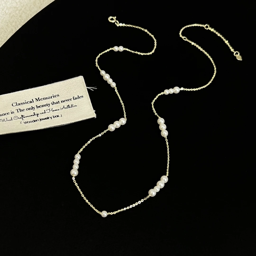 坠链均925银锆石 【温柔月色】珠珠项链468