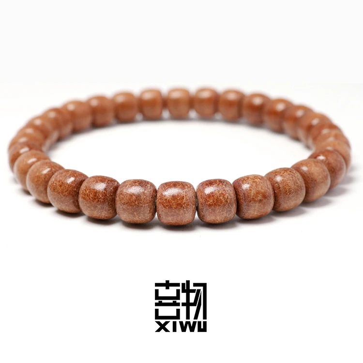 非金属皮质手链 果木喜物枥木鞍革牛皮珠手串一生之环同料D