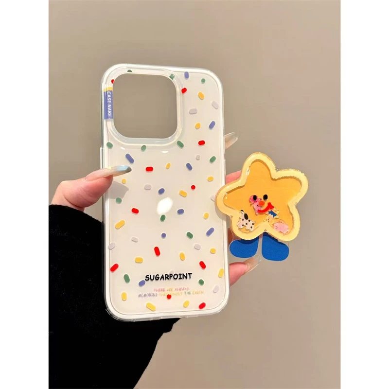 适用苹果iphone16/17promax星星彩针15pro摇摇支架14创意13手机壳