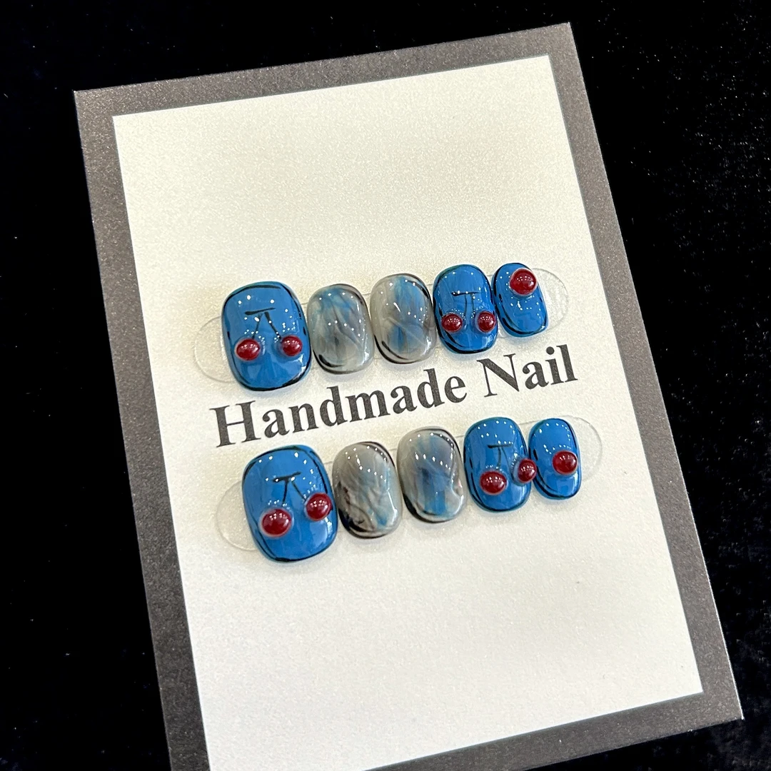 【漫画樱桃】蓝珊手工穿戴甲可反复佩戴