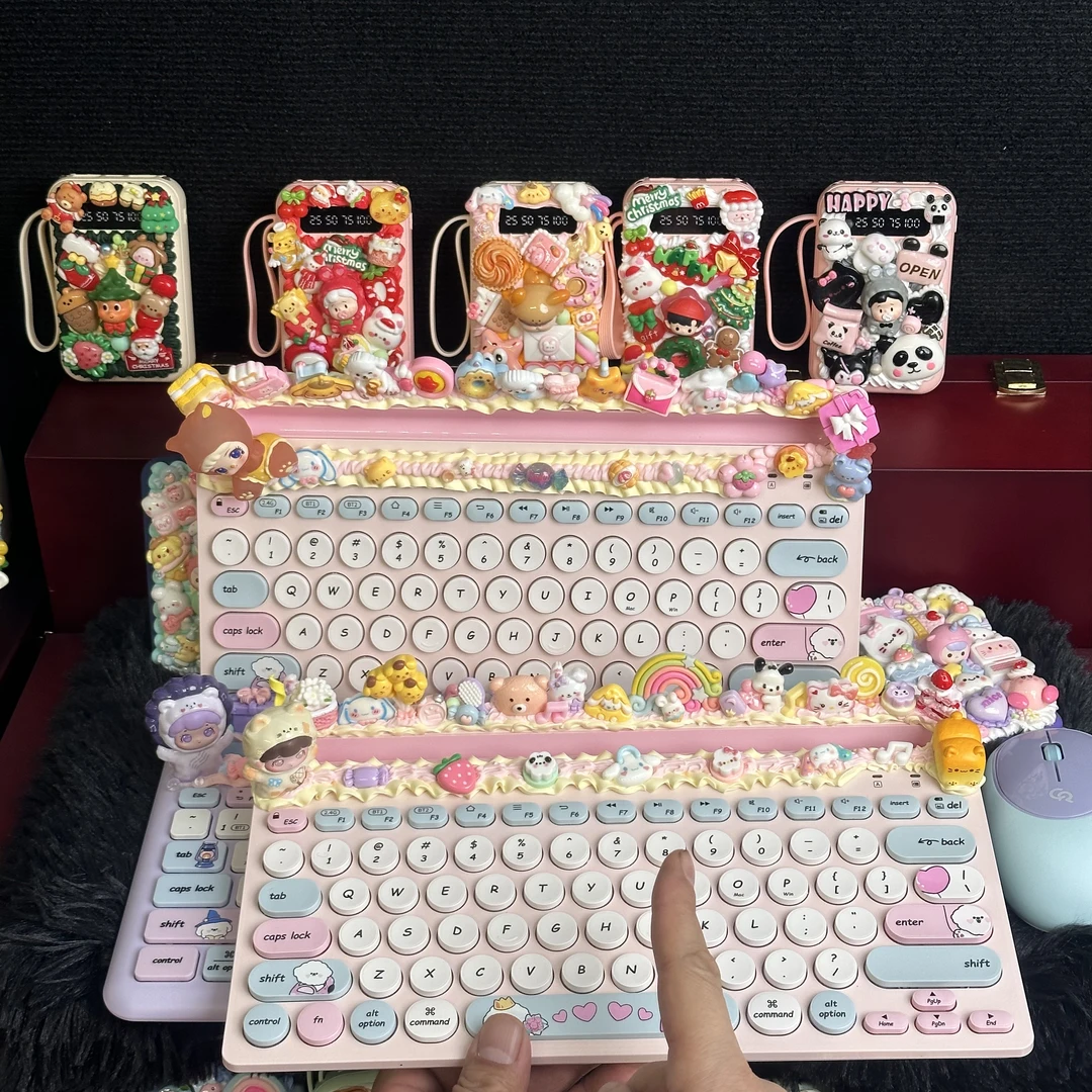 【小比熊键盘】潮玩diy奶油胶装饰摆件