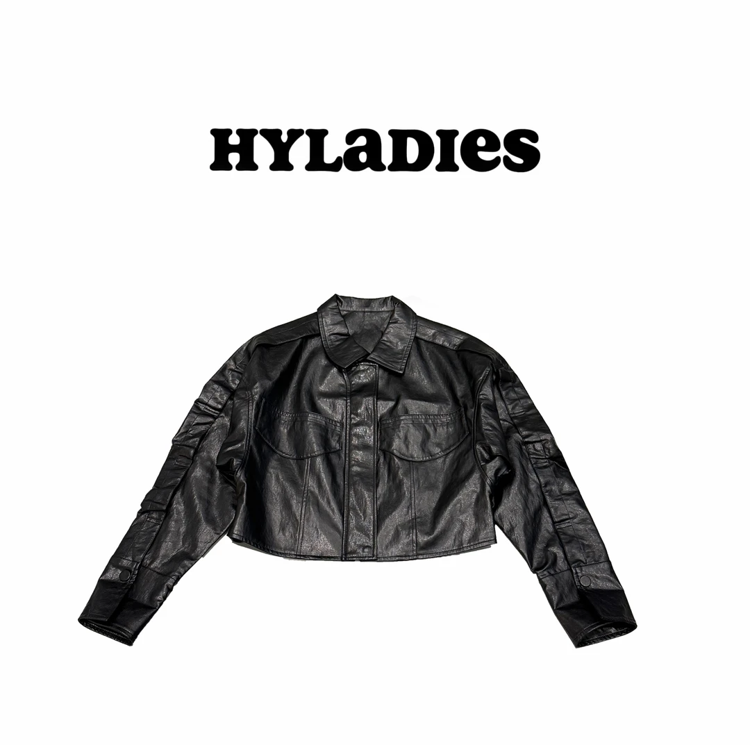 HYLADIESWEAR  『与众不同』定制款时尚小个子短款洋气小众皮外套