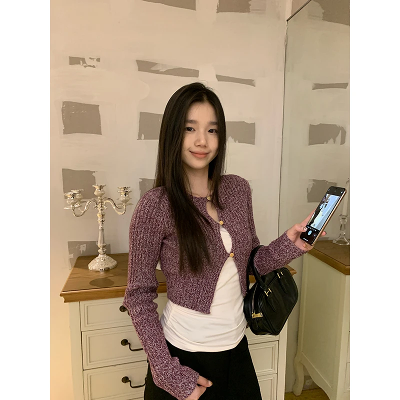 王少女YOKLASS 【清清】紫色修身圆领吊带 D25145S44