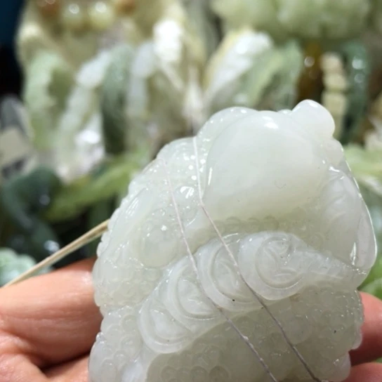 岫玉未镶嵌手把手把