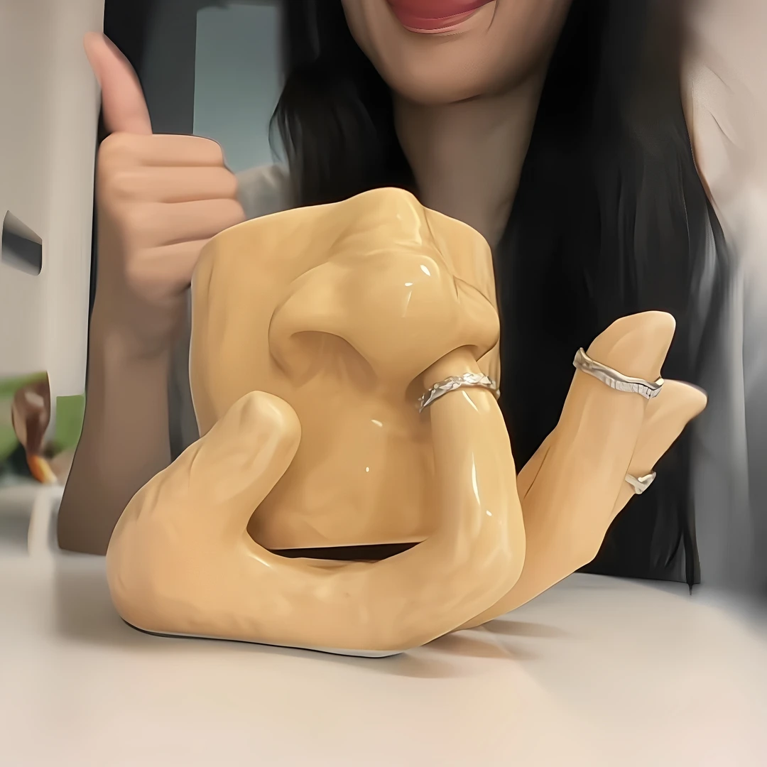 抠鼻马克杯陶瓷学生宿舍创意个性趣味家用桌面摆件咖啡杯子早餐杯