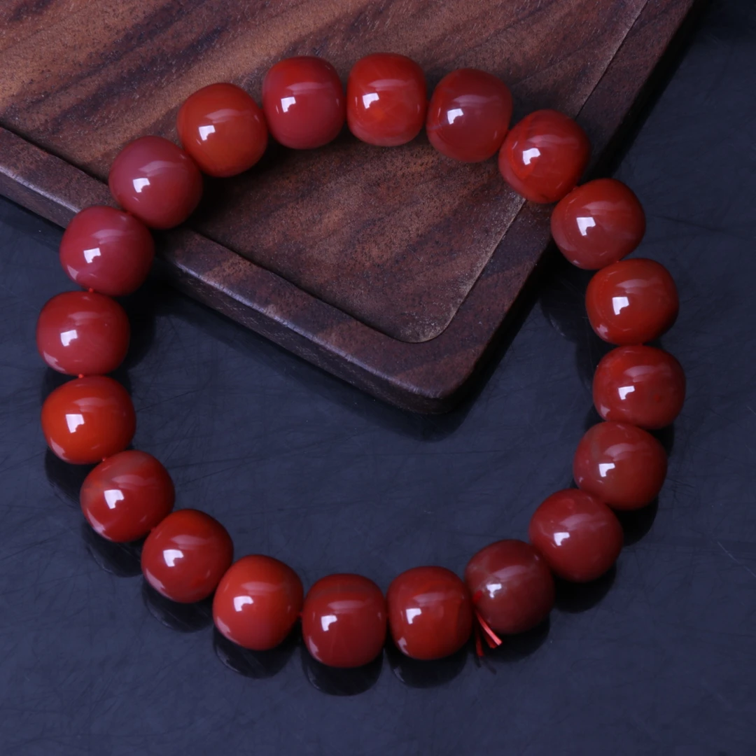精美南红玛瑙瓦西老型手串一条A165