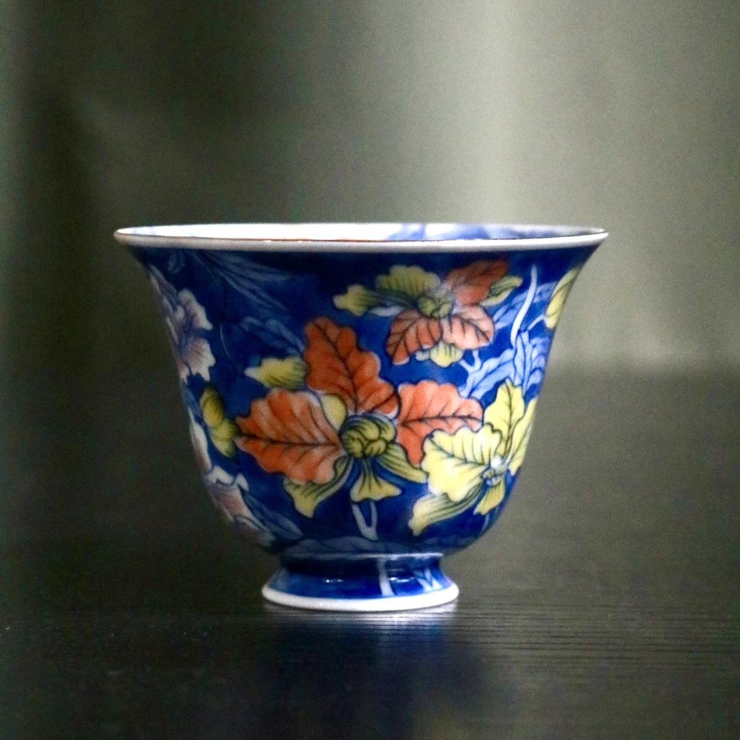 雨溪 蓝地鸢尾花主人杯 10557