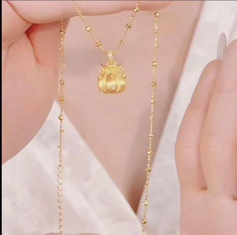 坠链均足银 周家新中式福袋爆闪项链1129