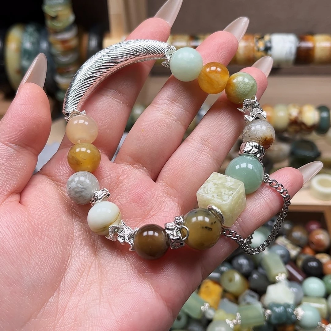 蛇纹石玉未镶嵌配饰手串