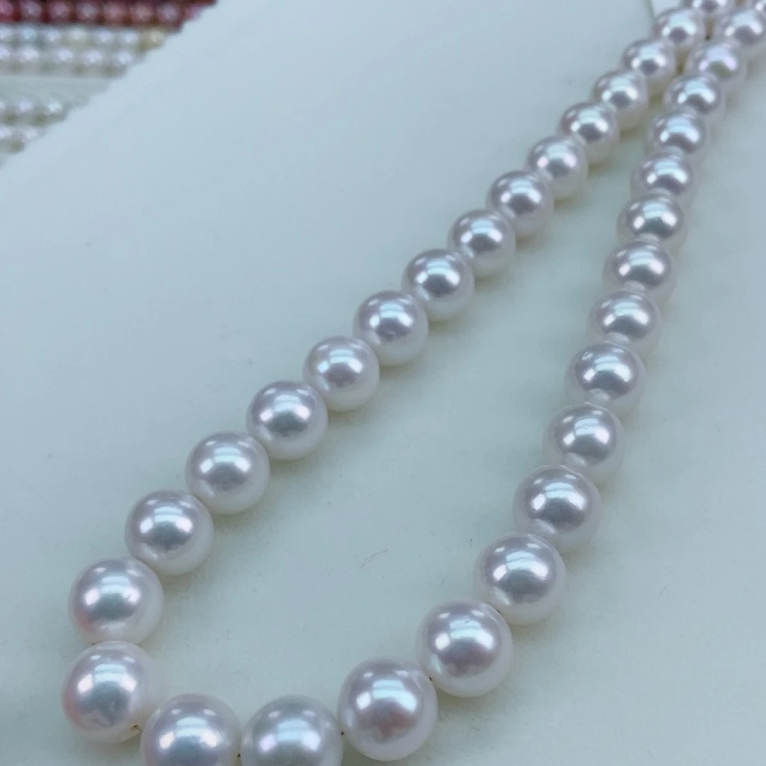 银S925镶嵌淡水珍珠9/11正圆冷白光炫彩吉尔德大证