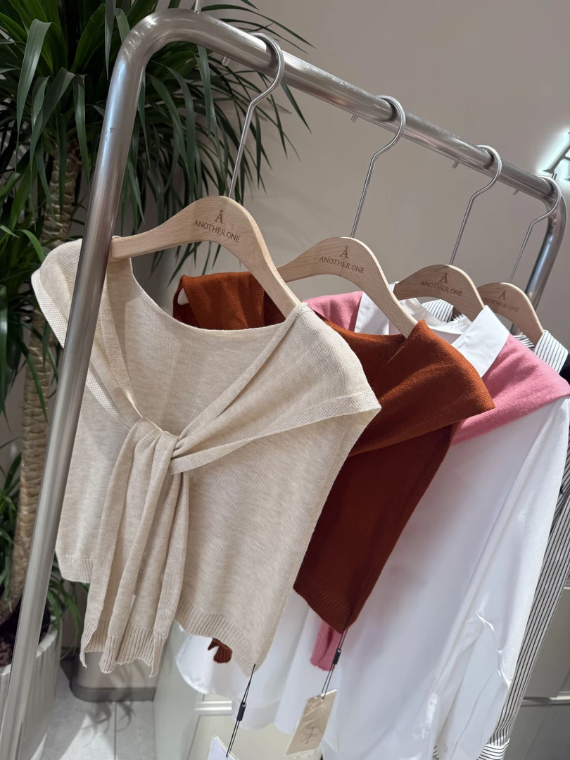 网红针织打结小披肩女外搭配衬衫2024春秋护颈搭肩韩版空调房围巾