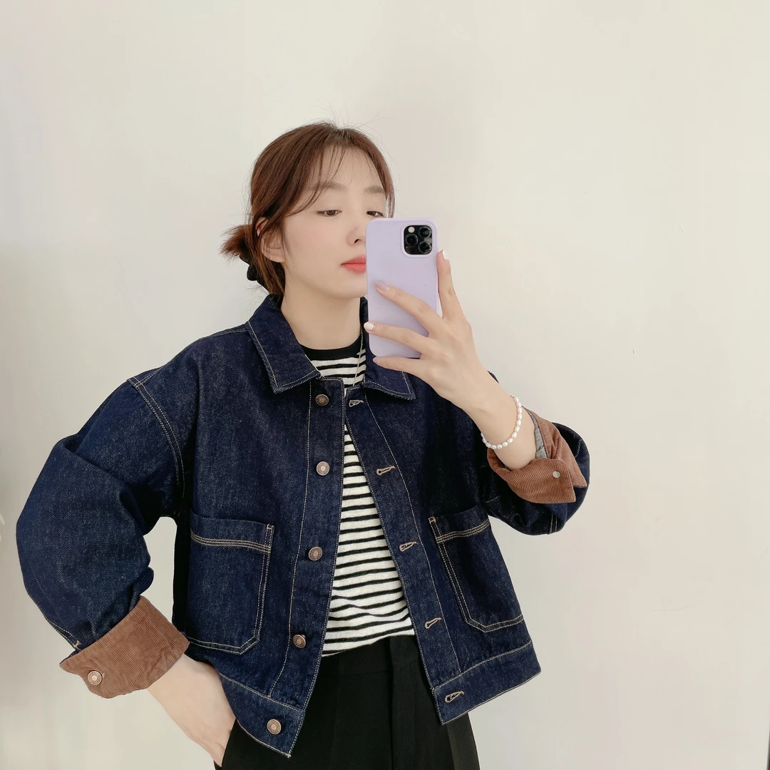 春款牛仔翻领外套