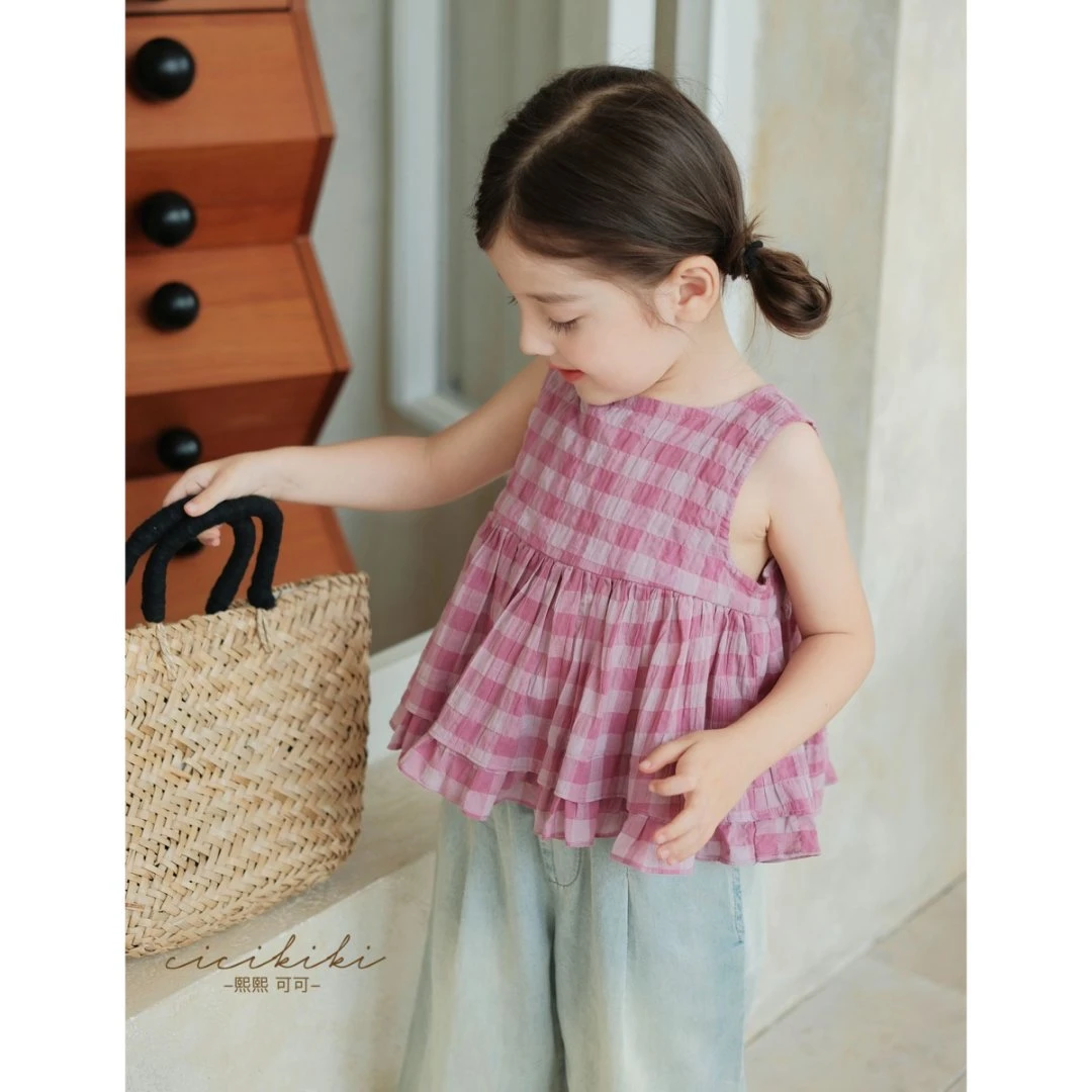X【希米】2025女童童装夏百搭无袖儿童上衣熙熙可可SY2517