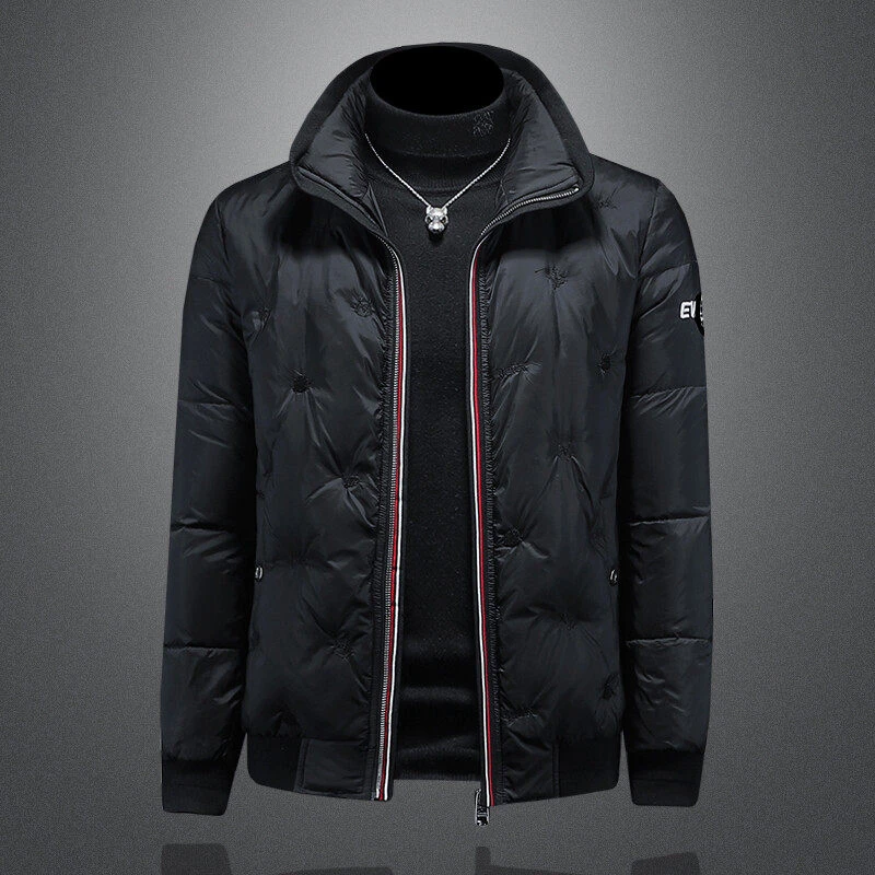 维斯克纳时尚休闲男士冬季白鸭绒羽绒服男外套加厚潮流短款休闲潮