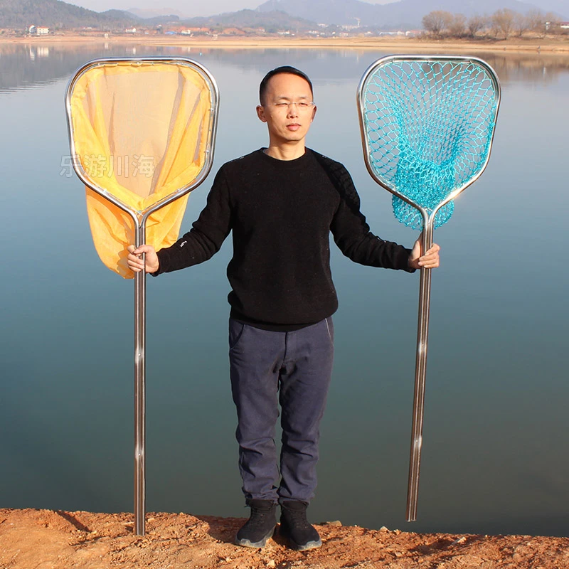 抄网加厚不锈钢抄网网兜大物双管渔具鱼网大号捞鱼捞海鲜网清塘网