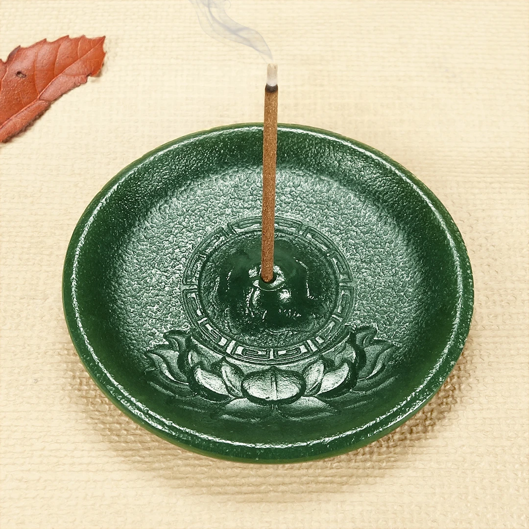 精品和田玉青玉《荷塘雅韵》香插摆件116