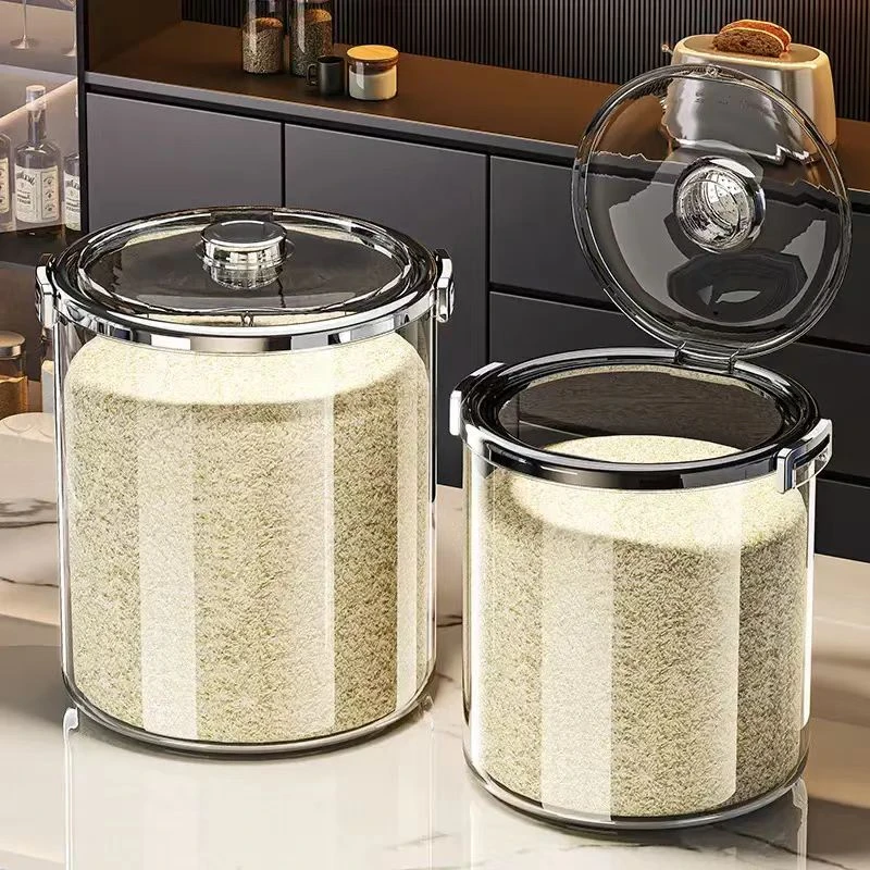 2025新款透明米桶食品级防虫防潮密封米箱家用大米面粉储存罐米缸