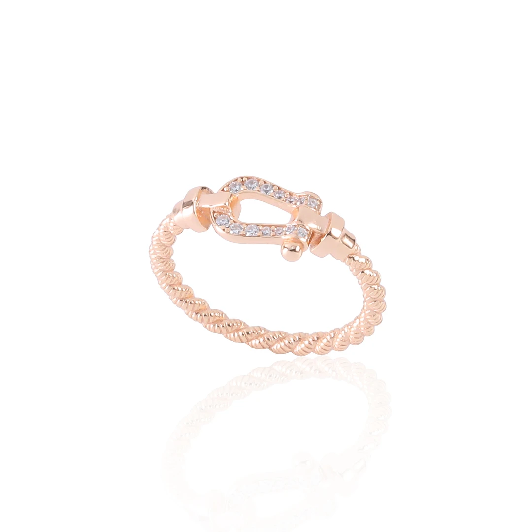 镀k金 925银【索环】CNC精工马蹄 轻奢时尚戒指 0501