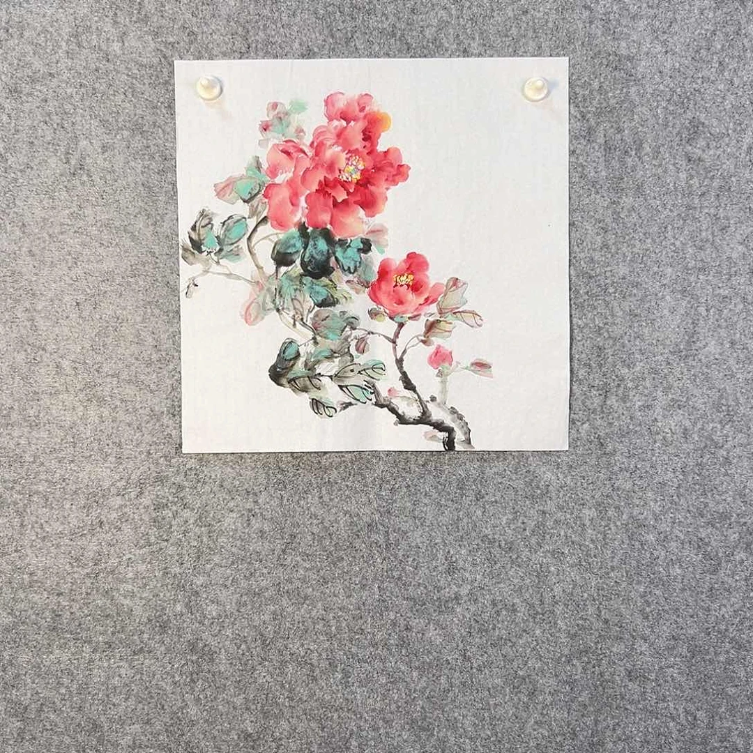 国画774 花鸟在树丛的顶端鸣叫叫声