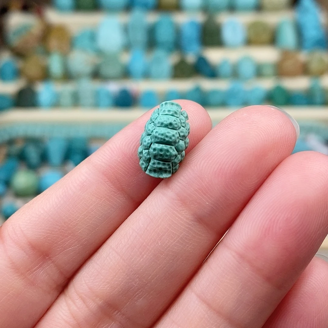 未镶嵌绿松石珠宝奇石8*13