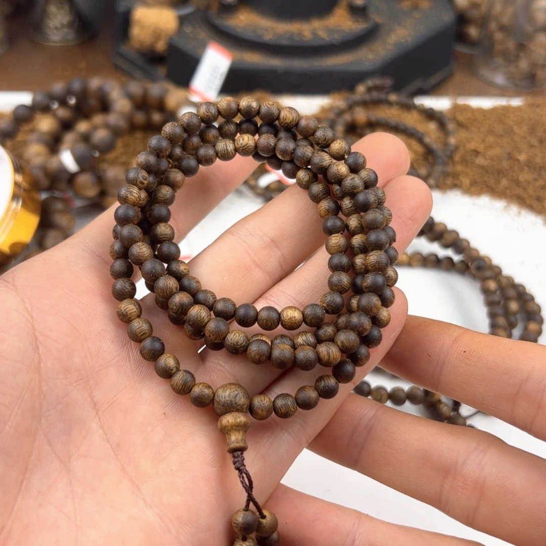 ****哥手串沉香圆珠多圈5mm