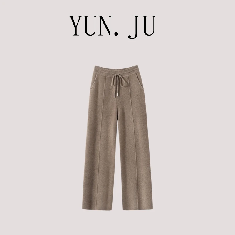 版型修腿好棒！一件过冬100%山羊绒裤秋冬高腰休闲直筒裤垂感时尚