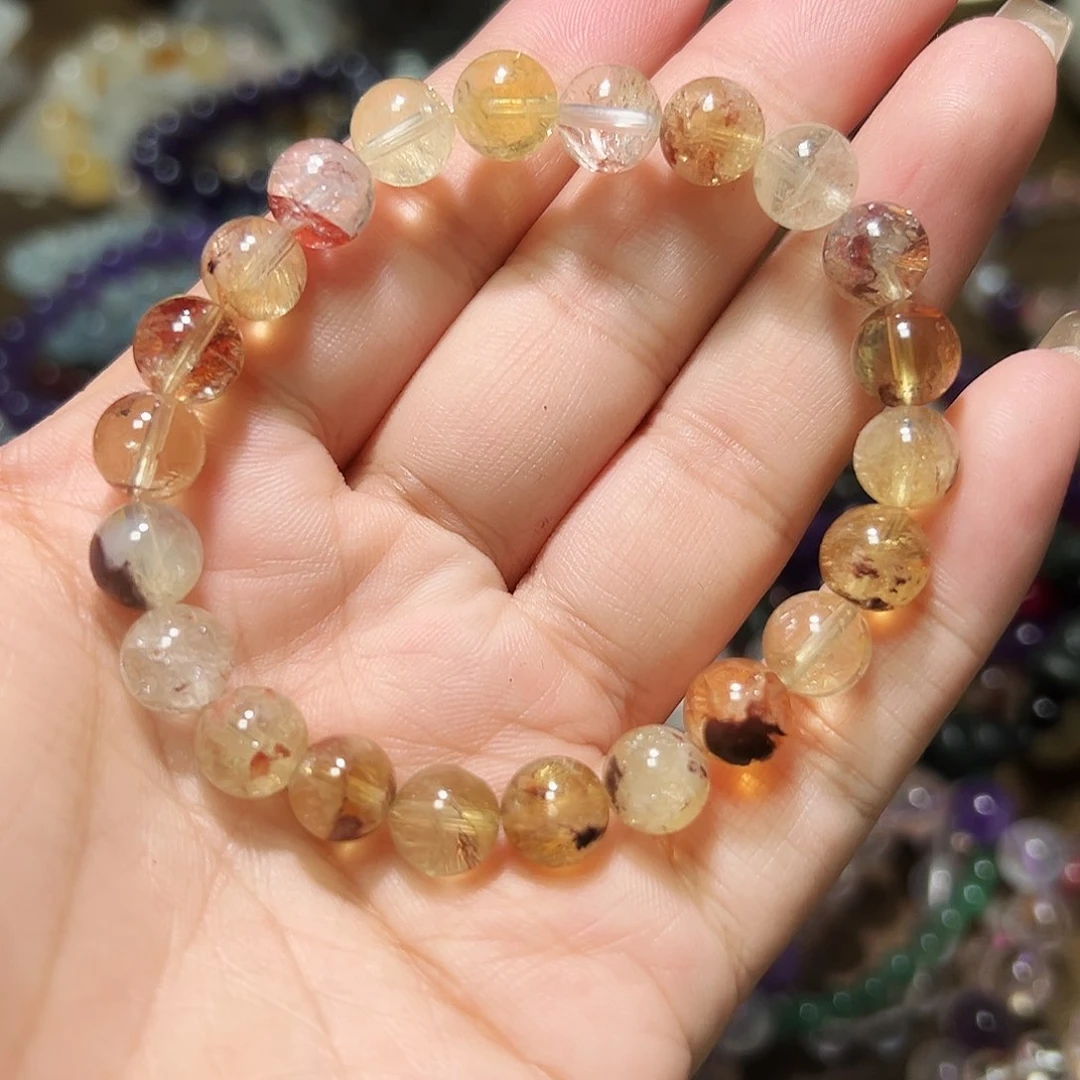 海蓝宝石手链未镶嵌黄幽灵
