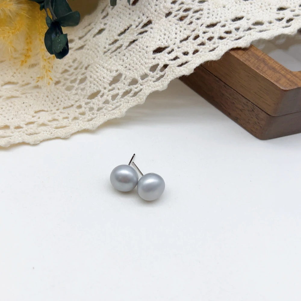 铜合金仿珍珠耳饰 银针 03049 好啊商店 珍珠小耳钉-7mm左右