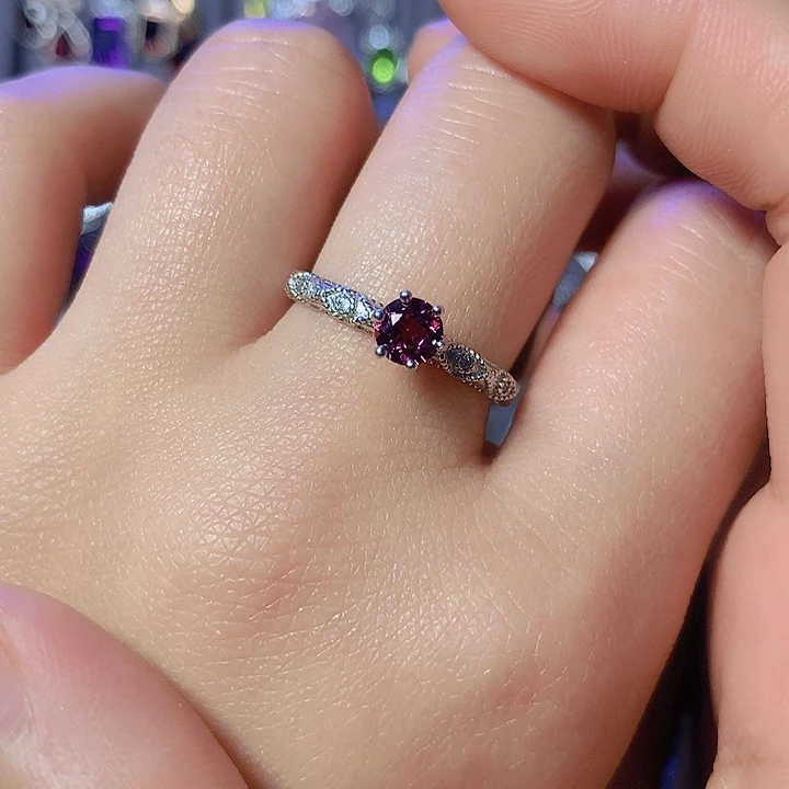 石榴石戒指银S925镶嵌W****n