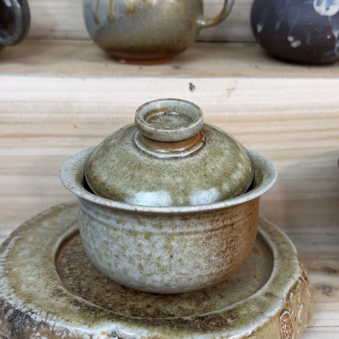 晨阳柴烧茶器盖碗