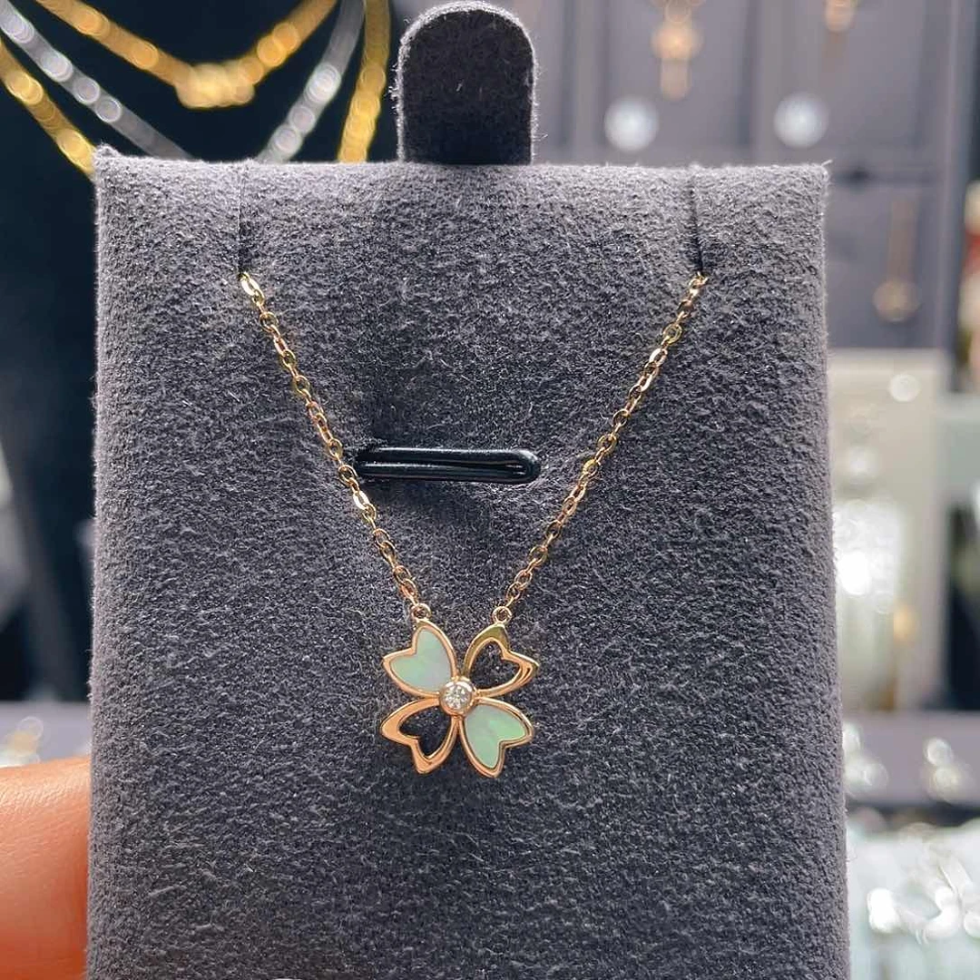 钻石项链18K金镶嵌多***洋套链