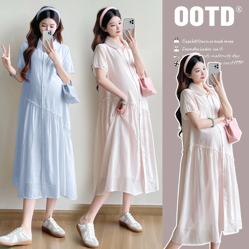 孕妇装夏装2025新款夏季宽松休闲显瘦大码哺乳裙子时尚气质连衣裙