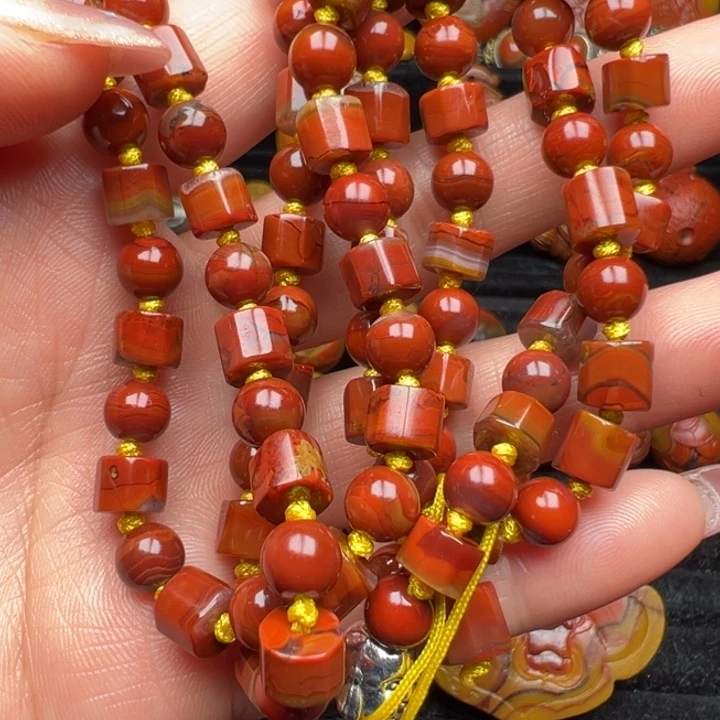 明***月玛瑙/玉髓未镶嵌战国红