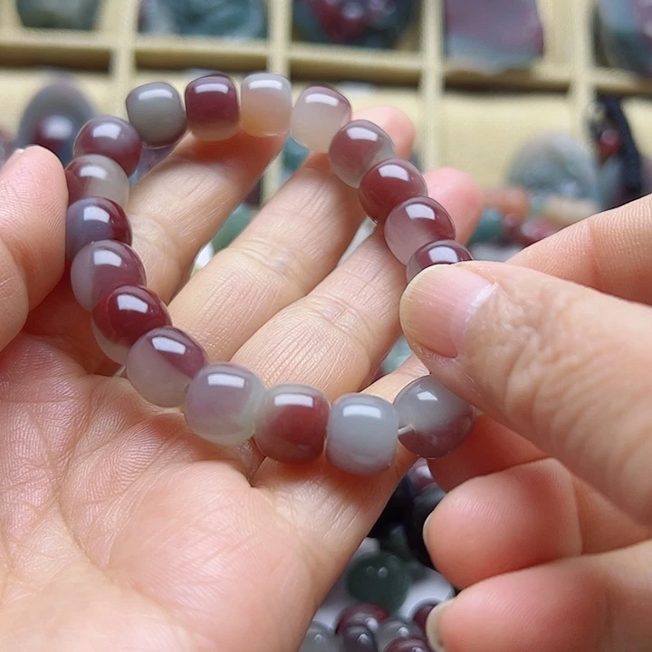 对***9砖雕秦紫玉精品老型珠手串