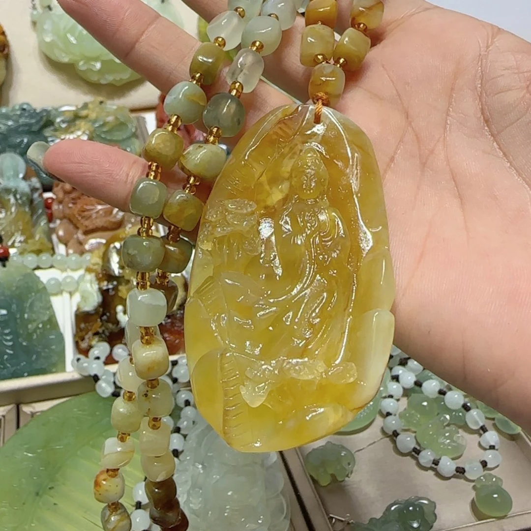 未镶嵌蛇纹石玉吊坠