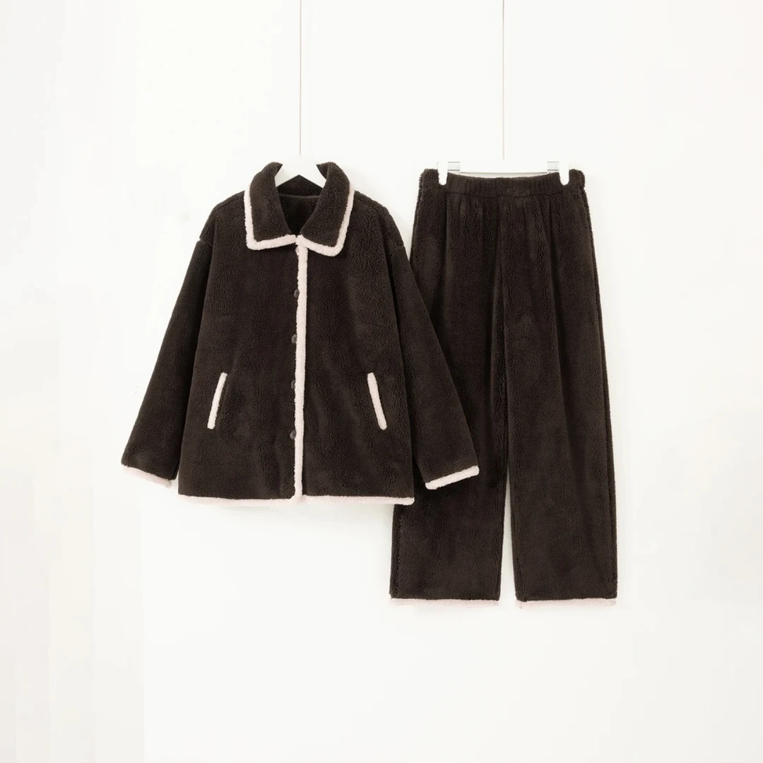 几里与麻家居服套装长袖睡衣家居服舒适秋冬季睡衣sy01