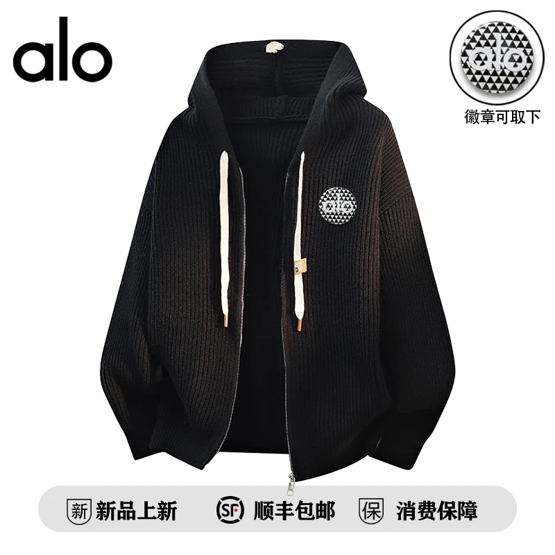 【官方奥特莱斯】品牌折扣秋季美式休闲百搭开衫毛衣男宽松连帽外套