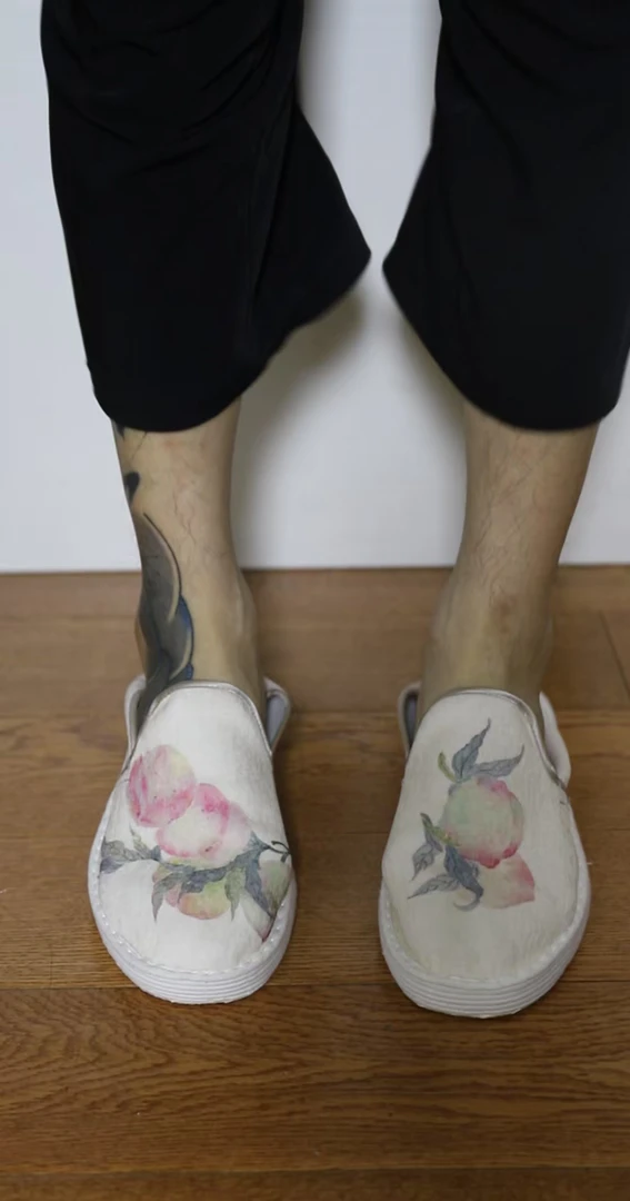 山水一色 | 千层底布鞋 白桃