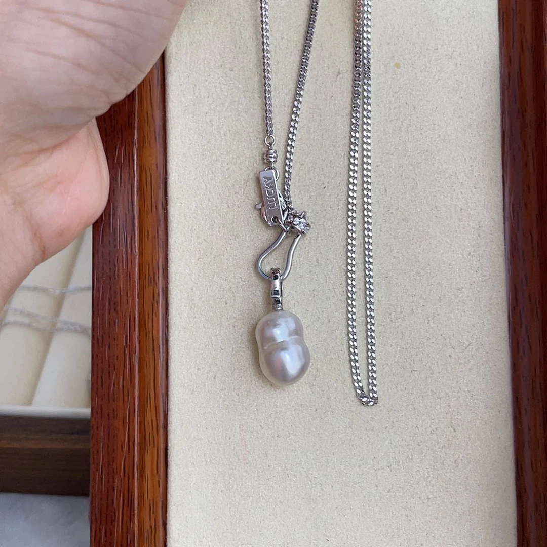 海水珍珠银S925镶嵌颈饰