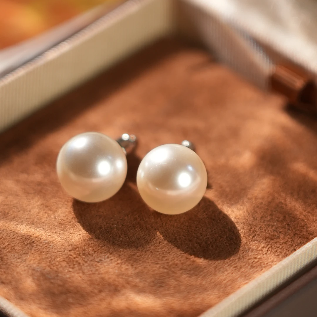 合金耳饰 A1136【珠光宝气】珍珠耳钉925银针轻奢轻奢百搭简约