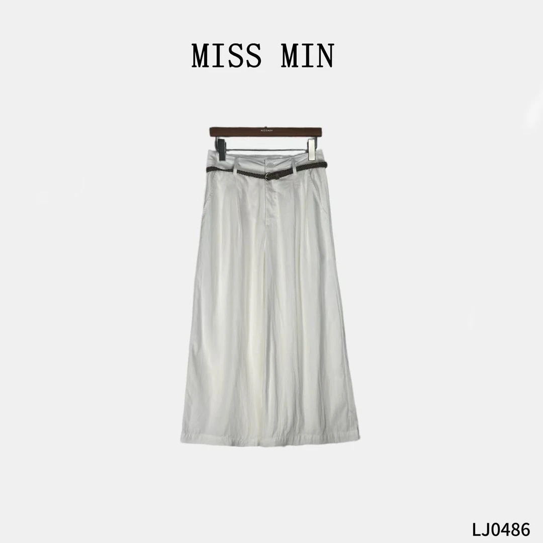 MISS MIN【浅逸】极简韩风洋气衣服女百搭显瘦休闲直筒阔腿裤LJ0486
