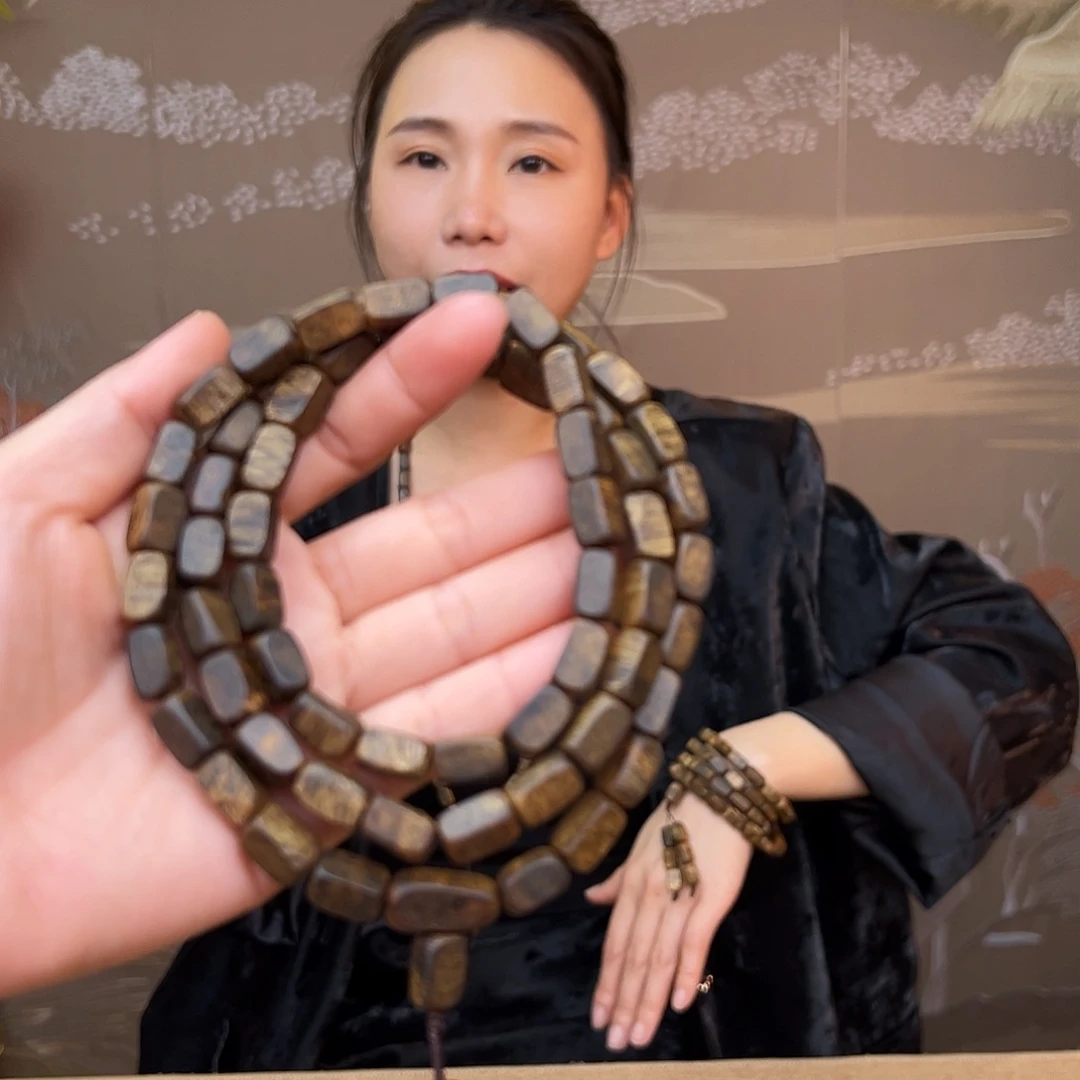 沉香手串海南老白奇金丝蜜结天然老板头金砖珠多样性发其一