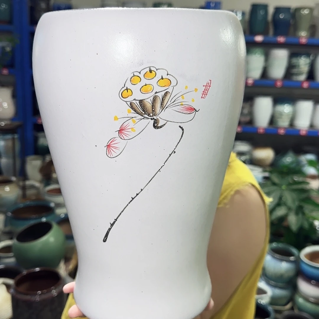紫砂花盆高32口19
