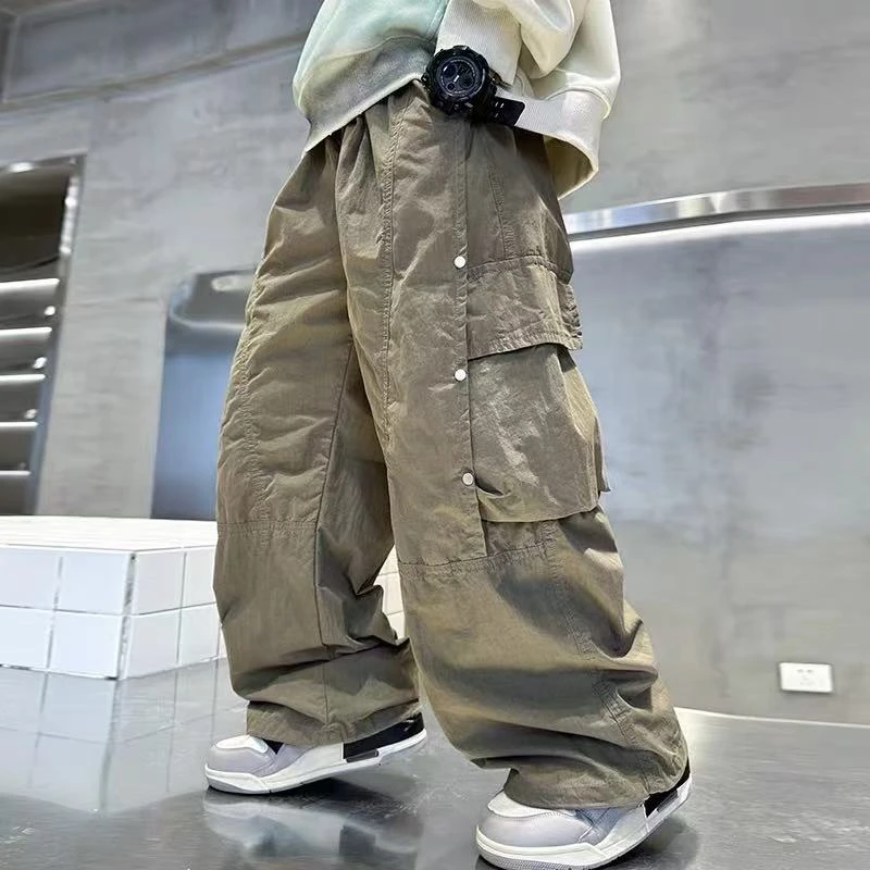 男童夏款2025新款儿童装痞帅春夏季直筒阔腿裤工装裤百搭时尚潮